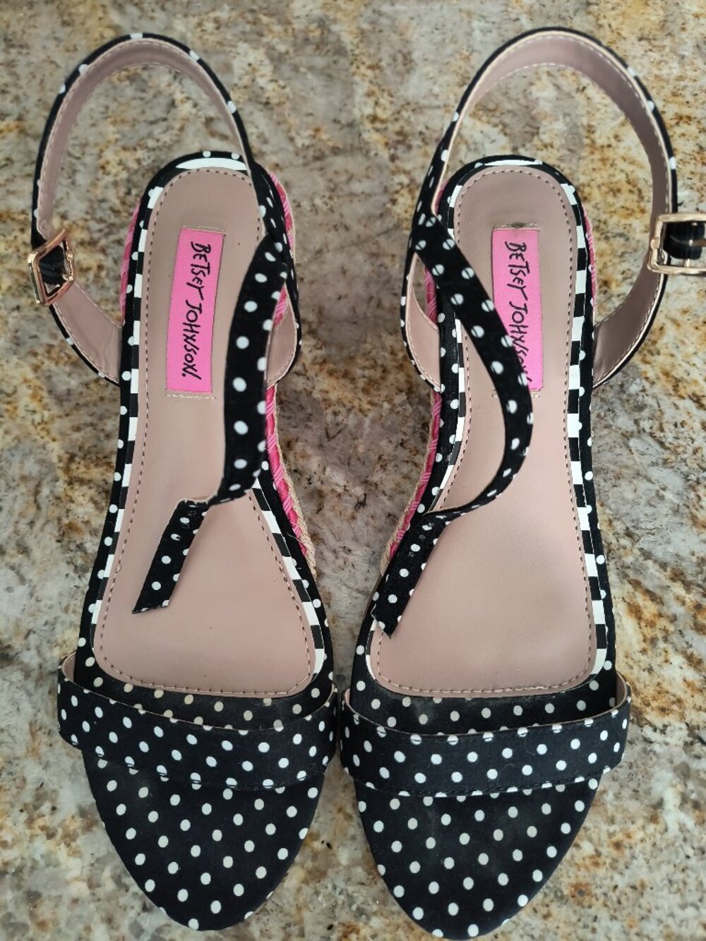 Betsey Johnson Shoes | Betsey Johnson Lylly Polka Dot Ankle Strap Heels